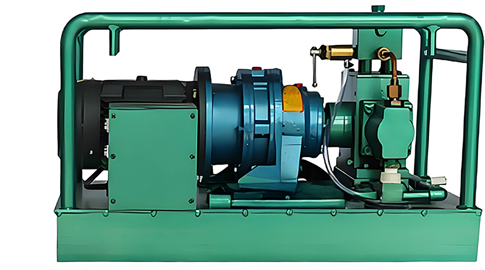 CESCO Hydraulic Pump for Pile Load Test — HE-series double-stage high-pressure power unit on roll frame